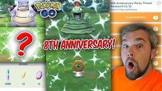 Shiny Party Hat Grimer & Meltan! We got an Amazing IV Shiny! (Pokémon GO 8th Anniversary Event)