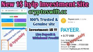 Cryptoswift.cc - 100% Trusted & Genuine 1$ hyip site! 3.90$ Live proof - Hyips daily