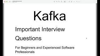 Kafka Interview Question For Experienced and Entry Level Software Professionals