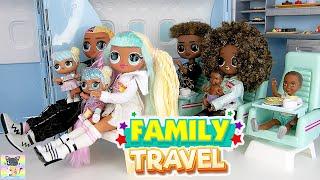 SUPER LONG FULL MOVIE - OMG Families Vacation Travel Routine / OMG Families Plane Doll Story