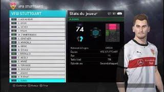 [PES 2018] VFB STUTTGART created players stats