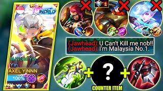 YIN VS MALAYSIA NO.1 JAWHEAD AND HILDA IN SIDELANE | YIN NEW BEST BUILD & EMBLEM | MOBILE LEGENDS