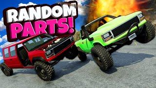 Random Parts Truck VS Upgraded Trucks on a Mountain in BeamNG Drive Mods!