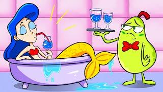 Crazy Mermaid in Our House | Awkward Mermaid Situations || Pear Couple Global