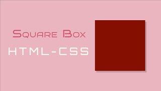 CSS Tutorial: Square Shape #html #css #square #tutorial