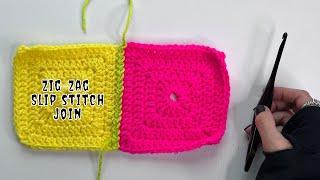 Crochet Tutorial: The Zig Zag Slip Stitch Join