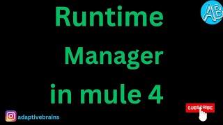 Anypoint Runtime Manager Tutorial