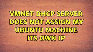 VMNet DHCP Server does not assign my Ubuntu machine its own IP