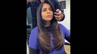 8 Million Views!! Face-framing Layered haircut for women  | Vurve Salon | #shorts | Hairstyle