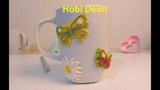 Easy Mugs Decorated With Polymer Clay, Kurabiye Kalıbı ve Polimer Kille Kupa Üzerine Süsleme