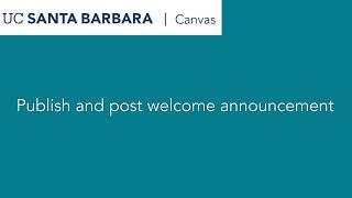 Publish and post welcome announcement in Canvas