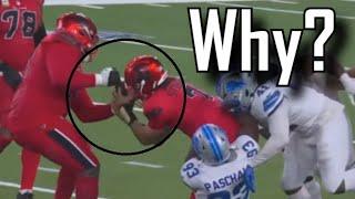 O-Lineman forces fumble on his own QB | Houston Texans Vs Detroit Lions