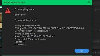 Error compiling movie; Error code 3 in Adobe Premiere Pro. #adobepremierepro  @dastcreations4554
