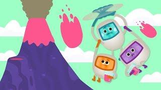 Erupting Raspberry Lava Cake | Cartoon For Kids | The Bumble Nums