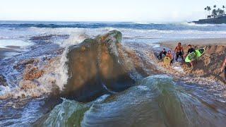 THIS FLASH FLOOD FORMS A CRAZY RIVER WAVE!