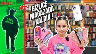 TELEFON KILIFI MAĞAZASINDA GECE GİZLİCE KALDIK !! HER YERİ KURCALADIK !! YAKALANDIK !!