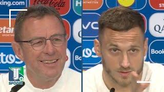 Ralf Rangnick und Marko Arnautovic freuen sich auf das Spiel der Österreich gegen die Niederlande