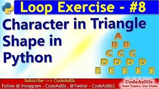 Alphabet Pattern - Printing Alphabet in Pyramid Shape | Learn Python Programming | Python Programs