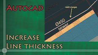 Autocad 2019 - How to increase the line thickness (2 simple methods!)