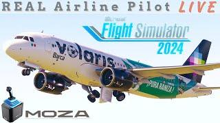 FlyByWire A320 Neo in MSFS 2024! | Real Airbus captain | Moza AB9 Base #msfs2024 #fbw #airbus #moza