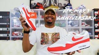 Air Max 1 Anniversary White / Red  2018 Restock Review!!!