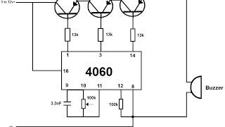 Phone ringer circuit using IC 4060