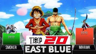 TOP 20 EAST BLUE STRONGEST CHARACTERS - One Piece - JusticeScale