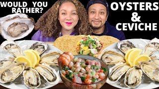 RAW OYSTERS & SHRIMP CEVICHE MUKBANG| SEAFOOD MUKBANG| EATING SOUNDS| @BigGuyAppetite