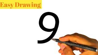 How to draw bird from 9 number! Bird drawing for kids! Number drawing! Kids drawing! Parrot