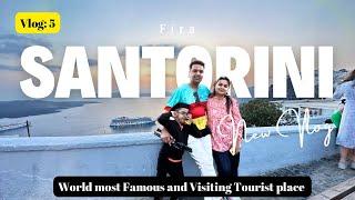 Vlog:5 Best Sunset View From Fira Santorini #hindi #vlog #video #indianyoutuber