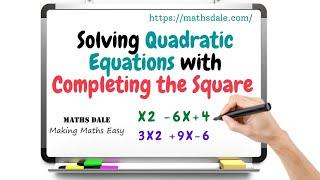 Completing The Square Method and Solving Quadratic Equations | Algebra Tricks | Maths Dale