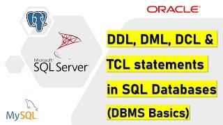 DDL, DML, DCL & TCL statements in SQL (Database basics)