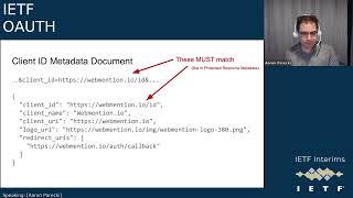 IETF interim: Web Authorization Protocol (OAUTH) 2025-01-06 17:00