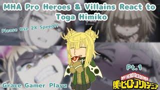 MHA Pro Heroes & Villains React To Toga Himiko || USE 2X SPEED ||Grace gamer playz ||MyHero Academia