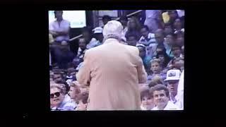 Frank Layden takes out comb during a timeout, against Pat Riley.