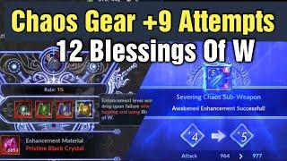 Black Desert Mobile Chaos Gear  +8 & +9 Attempts - 12 Blessing of W Used !