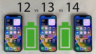 iPhone 14 vs 13 vs 12 Battery Life DRAIN Test