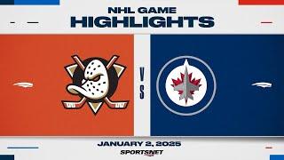 NHL Highlights | Ducks vs. Jets - January 2, 2025