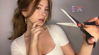 ASMR | Flirty Barber ️(roleplay, hair cutting, brushing, whispers)