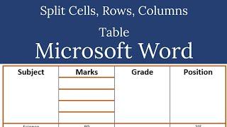 How to split cells, Rows and Columns in Microsoft Word 2013, 2016, 2010, 2007, 365