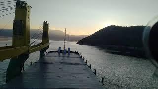 Ship Leaving Port Ploce in Croatia