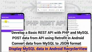 Android Studio | JSON parsing | Retrofit | display MySQL records in android recyclerview