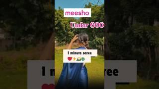 Pleated 1 minute saree haul🪞️Meesho | Under 600 | Ready to wear saree