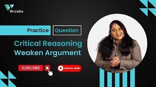 GMAT Critical Reasoning Practice | Weaken the Argument Question #gmatverbal #gmatcr