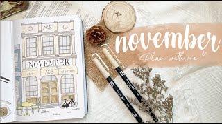 PLAN WITH ME | November 2021 Bullet Journal Setup | Cafe Theme ️