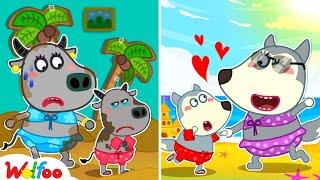 Your Mom vs My Mom  Busy Busy Mommy - Wolfoo Fun Day on the Beach  @WolfooCanadaKidsCartoon