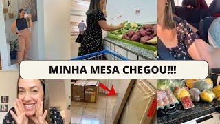 MINHA MESA CHEGOU | TIVE QUE FAZER EXAME  | FIZ A FEIRA DA SEMANA  EM SACOLÃO DA CIDADE E ROTINA