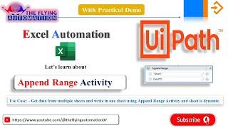 Append Range activity with example || Excel Automation || UIPATH Tutorial-15