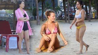 Vietnam Beach Scenes in HOT Summer Day April 2024 - See So Many Beautiful Girl On Peaceful Beach