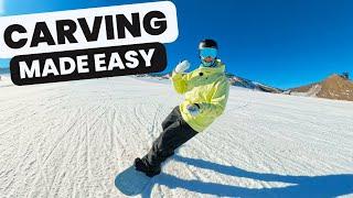 HOW TO CARVE ON A SNOWBOARD // Beginner Snowboard Tips